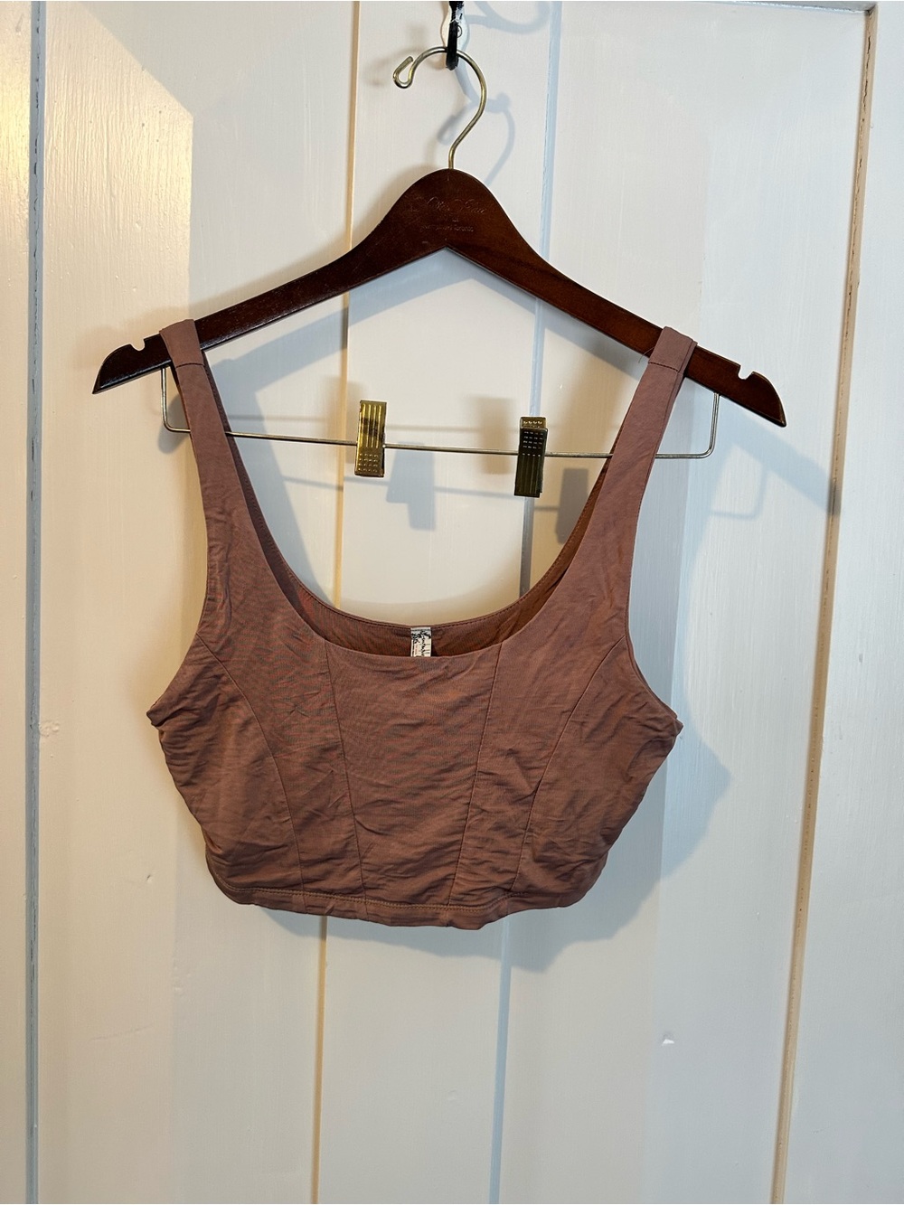 Free People Dusty Rose Cropped Satin Tank